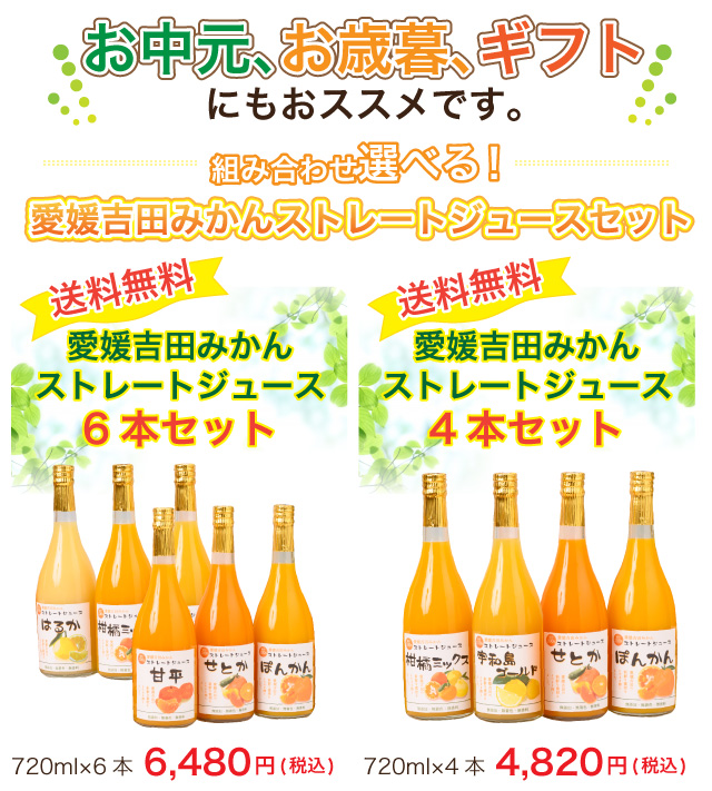 ストレートジュースセット6本・4本
